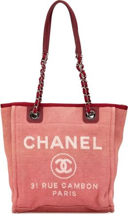 Chanel Borsa tote Deauville mini in tela 2011 - Rosso