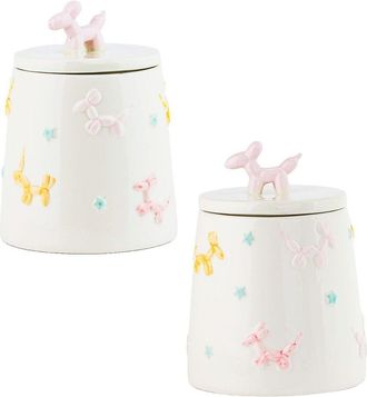 10 Strawberry Street Set Of 2 Balloon Animal Canisters