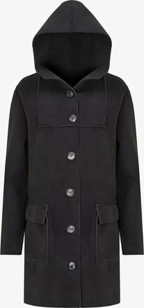 M Made in Italy Womens Woven Coat In Black