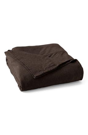 Pact Organic Cotton Organic Favorite Tee Jersey Flat Sheet in Chocolate Heather at Nordstrom, Size Twin X-Long