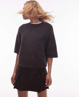 & Other Stories Maglione a maniche corte in maglia di alpaca marrone