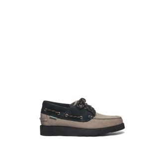 Sebago Sailor Shoes, male, Gray, Size: 10 US Suede EVA Loafers Dark Grey/Black