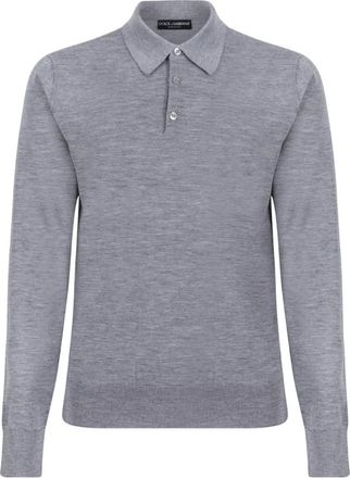 Dolce & Gabbana Cashmere Polo - Heren - Tops - Grijs - Maat: L Kasjmier