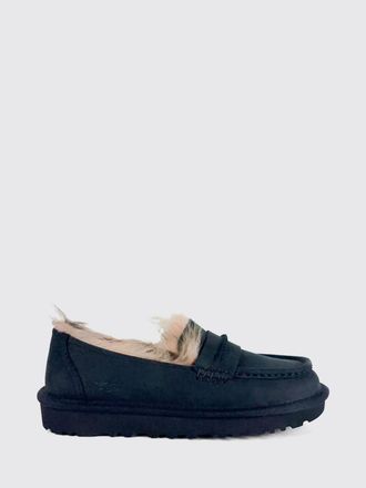 UGG Ellis Nubuck Leather Penny Loafers with Shearling Lining