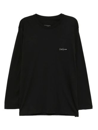 Yohji Yamamoto long-sleeve cotton T-shirt - Black