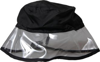 Dolce & Gabbana Black Polyester Plastic Bucket Hat Men