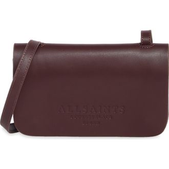 AllSaints Ludivene Crossbody Leather Wallet in Burnt Red at Nordstrom Rack