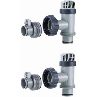 OEM Adaptador De Manguera De Repuesto Tipo B (paquete De 2) Con V&aacute;lvula De Pist&oacute;n Para Intex. Adaptadores De Manguera De 1,25 A 1,5 Y V&aacute;lvulas De Pist&oacute;n P
