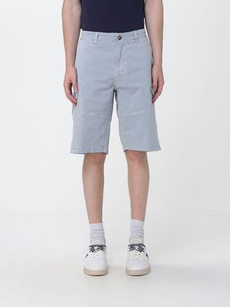 Blauer Pantaloncini cargo in cotone stretch