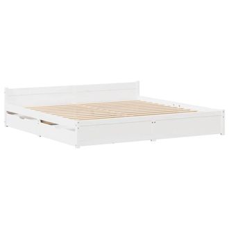 Berkfield Home Full Bed Frame without Mattress White 150x200 cm King Size Solid