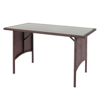 Hhg Mesa De Comedor De Polirrat&aacute;n Hhg 794, Mesa De Comedor Mesa De Jard&iacute;n, Catering 112x60cm, Marr&oacute;n