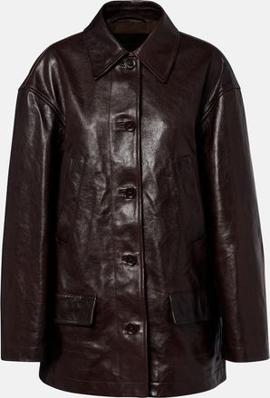 Balenciaga Oversized leather car coat