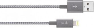 Moshi Cable Trenzado Duradero De Carga / Sincronizaci&oacute;n - Cable Integrado Lightning A Usb-a - Gris Titanio