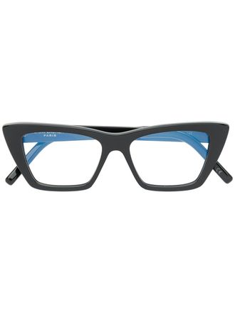 Saint Laurent Eyewear cat-eye shaped glasses - women - Acetate - 51 - Black