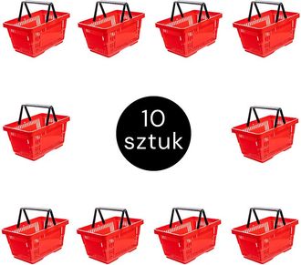 OEM Cestino Della Spesa H-22 Cm L-30 Cm P-43 Cm Capacit&agrave; 22l Rosso (set Da 10) N