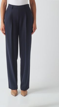 Twinset High-Waisted Wide-Leg Cr&ecirc;pe Trousers with Darts