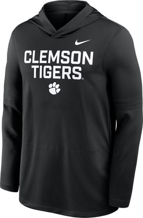 Nike Clemson Sideline Nike Mens Dri-FIT College Long-Sleeve Hooded Top in Black | 03B900ACLN-7XL