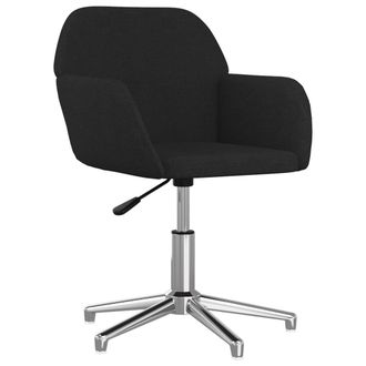 vidaXL Silla De Oficina Giratoria De Tela Negra Vidaxl