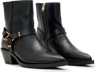 AllSaints Fox Moto Bootie in Black at Nordstrom, Size 11Us