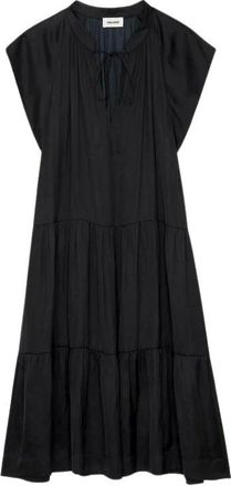 Zadig&Voltaire Kleedjes, Dames, Zwart, M, Polyester, Rito Satin Dress