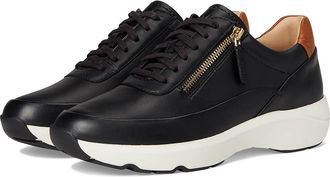 Clarks Tivoli Zip Womens Shoes Black Leather : 9.5 B - Medium