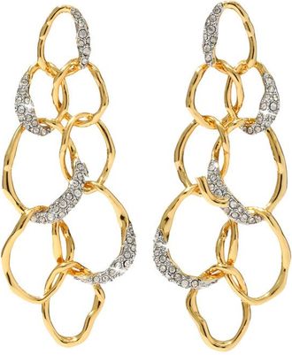 Alexis Bittar Alexis Bittar Solanales Crystal-embellished Link 14kt Gold-plated Drop Earrings - One Size