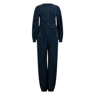 Alberta Ferretti Jumpsuits & Playsuits, Dames, Blauw, S, Katoen, Lange Jumpsuit