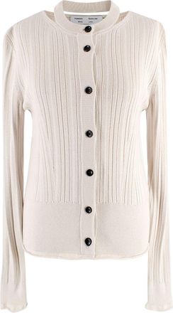 Proenza Schouler White Label Silk Blend Rib Knit Cardigan Size S