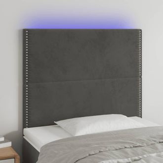vidaXL Cabecero Con Luces Led Terciopelo Gris Oscuro 80x5x118/128 Cm Vidaxl