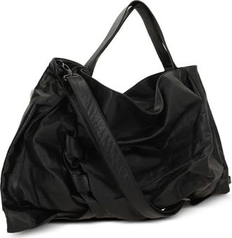 Yohji Yamamoto Borsa tote con arricciatura - Nero