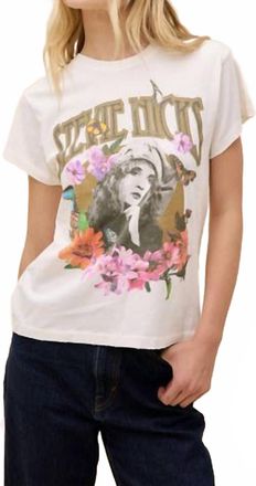 Daydreamer Womens Stevie Nicks Flower Collage Tour Top In Vintage White