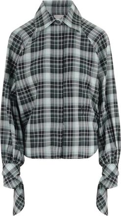 Patou Katoenen blouse met ruitpatroon en strikdetails op de mouwen - Dames - Overhemden - Veelkleurig - S - Katoen - Overhemden
