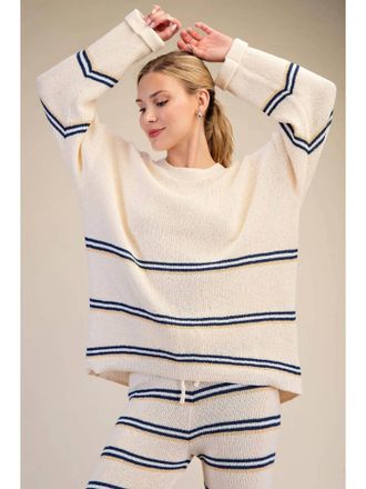 Glam Long Sleeve Oversized Sweater In White