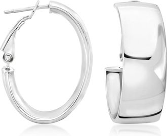 Ross-Simons Italian Sterling Silver Oval Hoop Earrings