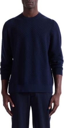 Bugatchi Basketweave Stitch Merino Wool Sweater in Navy at Nordstrom Rack, Size Xx-Large