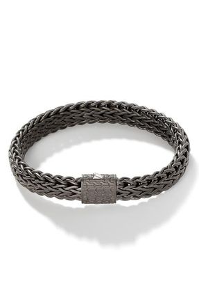 John Hardy Icon Flat Bracelet, Dark Silver, 11mm at Nordstrom, Size Large