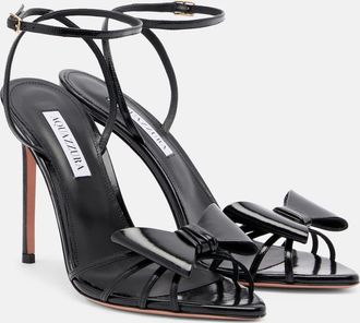 Aquazzura Sandali Black Tie 105 in nappa con fiocco