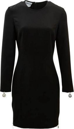 Moschino Zwarte getailleerde korte jurk met ritssluiting - Dames - Korte kleedjes - Zwart - L - Leer - Kleedjes