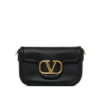 Valentino Garavani Black Leather Shoulder Bag