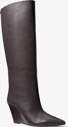 Michael Kors Xandra Leather Wedge Boot