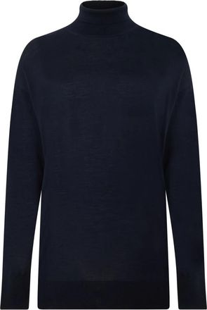 Max Mara Trui met Hoge Kraag - Dames - Coltruien - Blauw - XS - Wol - Truien & Vesten