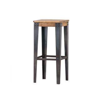 Miliboo Taburete Industrial Acero Y Madera 75cm Madison