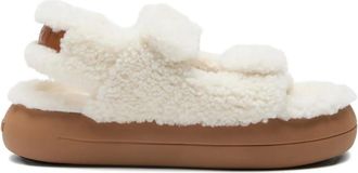 Moon Boot Sandali in shearling con doppia fascia - Bianco