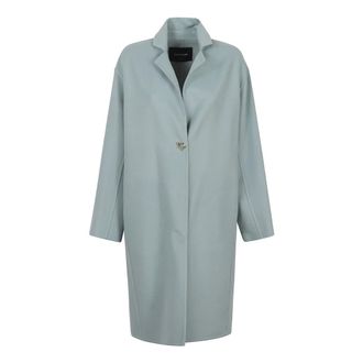 Fabiana Filippi Knoopdetail Enkelrij Jas - Dames - Mantel - Groen - M - Wol - Jassen