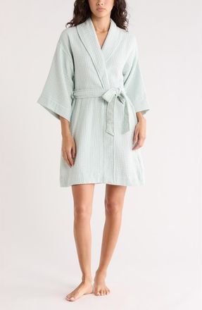 Nordstrom Rack Cotton Waffle Knit Robe in Teal Steam at Nordstrom Rack, Size X-Small