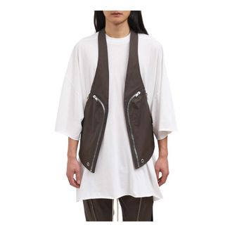 Rick Owens Vests, male, Gray, Size: L Bauhaus Vest