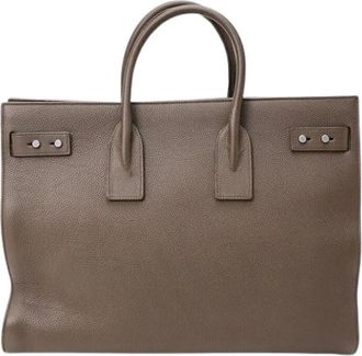 Saint Laurent Pre-owned Vintage Tote Bag - Dames - Vintage Shopper - Bruin - ONE Size - Leer - Vintage