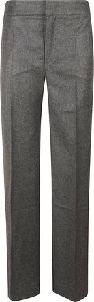 SA SU PHI Classic Tailored Grey Trousers with Polished Texture