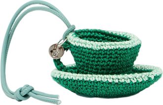 J.W.Anderson Miniature Teacup Keychain With Logo Charm And Leather Cord