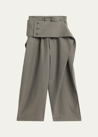 Issey Miyake Calligraph Sculptural Pleated Wide-Leg Trousers